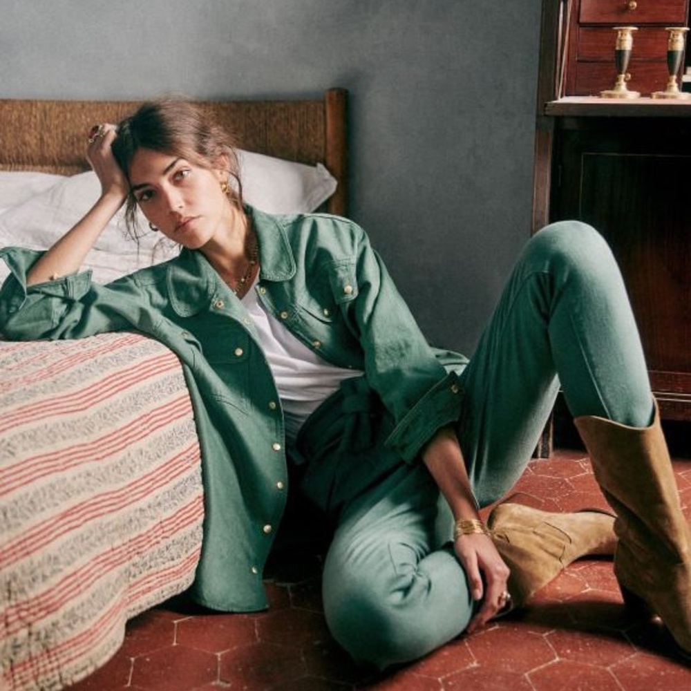 Sezane Denis Jacket Green sz34